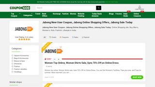 
                            9. Jabong New User Coupon, Jabong Online Shopping Offers ...