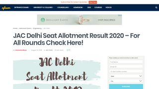 
                            4. JAC Delhi Seat Allotment Result 2020 - For All Rounds Check ...