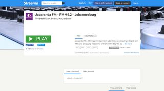 
                            5. Jacaranda FM - FM 94.2 - Johannesburg - Listen Online