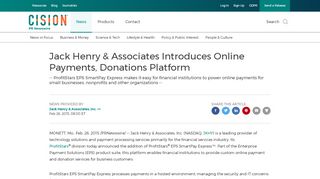 
                            8. Jack Henry & Associates Introduces Online Payments ...