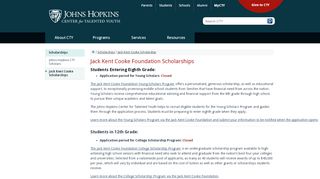 
                            2. Jack Kent Cooke Foundation Scholarships | Johns Hopkins ...