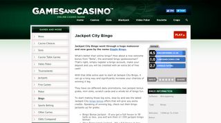 
                            4. Jackpot City Bingo - CLOSED - Games and Casino