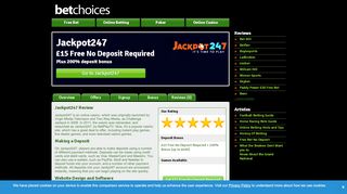 
                            9. Jackpot247 £15 Free | Jackpot247 Review Online