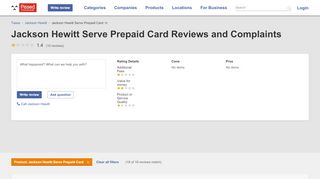 
                            9. Jackson Hewitt Serve Prepaid Card Reviews and Complaints