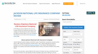
                            11. Jackson National Life Insurance Company Review - TermLife2Go