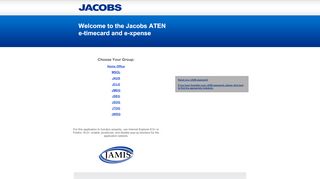 
                            3. Jacobs Technology - JAMIS e-timecard Time and Expense