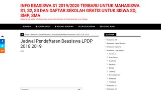 
                            8. Jadwal Pendaftaran Beasiswa LPDP 2018 2019