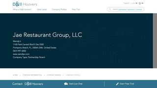 
                            7. Jae Restaurant Group, LLC Company Profile | Pompano Beach ...