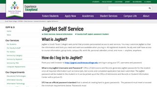 
                            2. JagNet Self Service | ISPP&SI