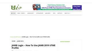 
                            6. JAMB Login – How To Use JAMB 2019 UTME Profile