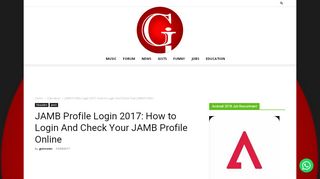 
                            8. JAMB Profile Login 2017: How to Login And Check Your JAMB ...