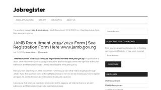 
                            3. JAMB Recruitment 2019/2020 Form | See Registration Form Here ...