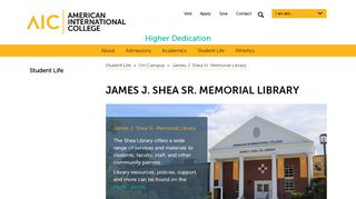 
                            1. James J. Shea Sr. Memorial Library | Student Life | AIC