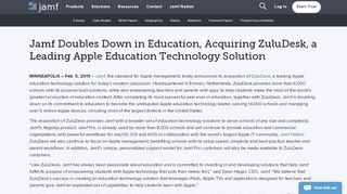 
                            3. Jamf Doubles Down in Education, Acquiring ZuluDesk, a ...