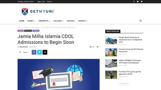 
                            9. Jamia Millia Islamia CDOL Admissions to Begin Soon ...