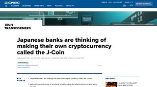 
                            4. Japanese banks exploring own cryptocurrency called the J-Coin