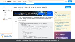 
                            7. Jasmine Karma calling Login component in angular 5 - Stack Overflow