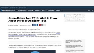 
                            6. Jason Aldean Tour 2019: What to Know About the 'Ride All ...
