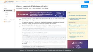 
                            6. java - Correct usage of JPA in jsp application - Stack ...