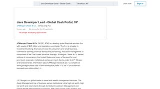 
                            4. Java Developer Lead - Global Cash Portal, VP