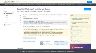 
                            4. Java HtmlUnit - can't login to wordpress - Stack …