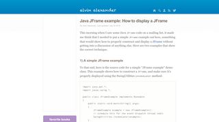 
                            6. Java JFrame example: How to display a JFrame ...