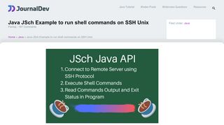 
                            5. Java JSch Example to run shell commands on SSH Unix ...