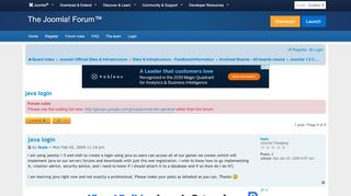 
                            10. java login - Joomla! Forum - community, help and …