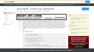 
                            5. Java & MySQL - Create a login authentication - Stack Overflow