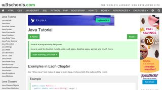 
                            7. Java Tutorial - w3schools.com