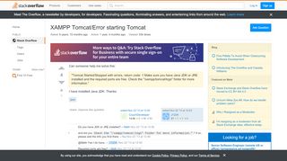 
                            9. java - XAMPP Tomcat/Error starting Tomcat - Stack …