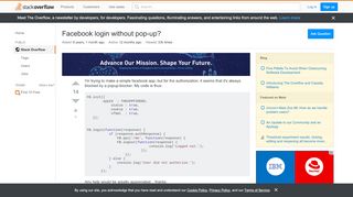 
                            7. javascript - Facebook login without pop-up? - Stack …