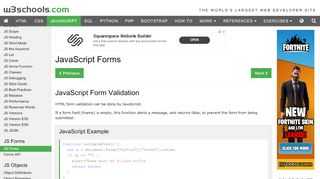 
                            2. JavaScript Form Validation - W3Schools