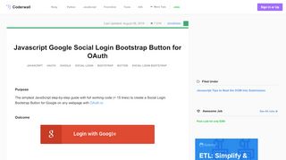 
                            6. Javascript Google Social Login Bootstrap Button for OAuth ...