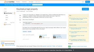 
                            2. javascript - Keycloak.js login property - Stack Overflow