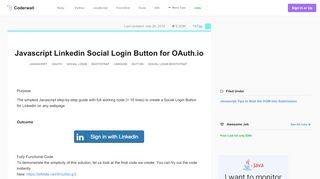 
                            3. Javascript Linkedin Social Login Button for …