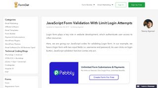 
                            8. JavaScript Login Form Validation | FormGet