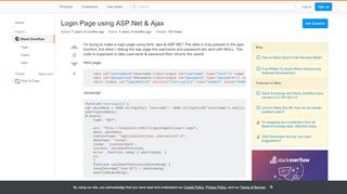 
                            8. javascript - Login Page using ASP.Net & Ajax - Stack Overflow
