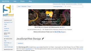 
                            7. JavaScript/Web Storage – SELFHTML-Wiki