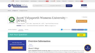 
                            7. Jayoti Vidyapeeth Women's University, JVWU, …