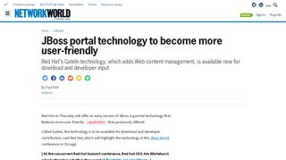 
                            8. JBoss portal technology to become more user-friendly | Network World