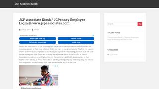 
                            9. JCP Associate Kiosk / JCPenney Employee Login @ www ...