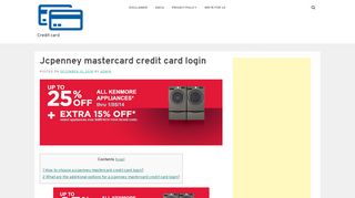 
                            5. Jcpenney mastercard credit card login - Credit card