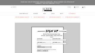 
                            6. J.Crew Factory > Email Sign Up