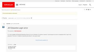 
                            2. JD Edwards Login error | Oracle Community