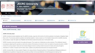 
                            11. JECRC University - CollegeFunda.com