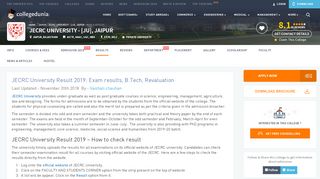 
                            2. JECRC University Result 2019: Exam results, B.Tech ... - Collegedunia