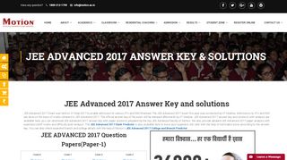 
                            3. JEE Advanced 2017 Answer Key - motioniitjee.com