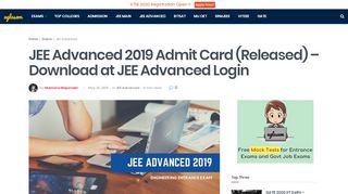 
                            5. JEE Advanced 2019 Admit Card (Released) - Download at JEE ...