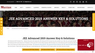 
                            3. JEE Advanced 2019 Answer Key - motioniitjee.com